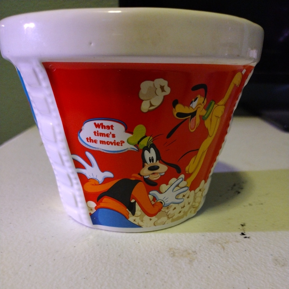 Ceramic Disney 3 Sided Ceramic Popcorn Bucket/ Bowl Mickey & Friends